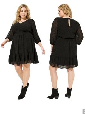 Torrid  Black polkadot babydoll Dress NWT